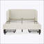 Lit plateforme tapissier pleine grandeur réglable en velours avec 2 tiroirs de rangement, beige-343602991
