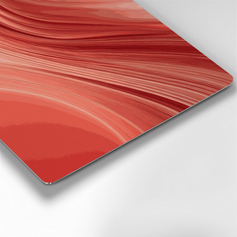 Gradient abstrait 3, art mural en métal rouge, H 32 po x l 32 po