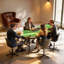 Table de poker pliable, table de Blackjack pliante portative de 72 po pour 8 joueurs, capacité de 220 lb, surface en feutre, porte-gobelets, plateau à jetons, emplacement pour revendeur, rails rembourrés pour jeu de Texas Holdem, vert