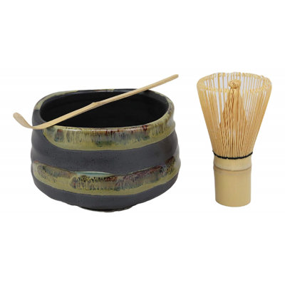 Bungalow Rose Japanese Earth Glazed Matcha Tea 3 Piece Ceramic Mixing Bowl Set