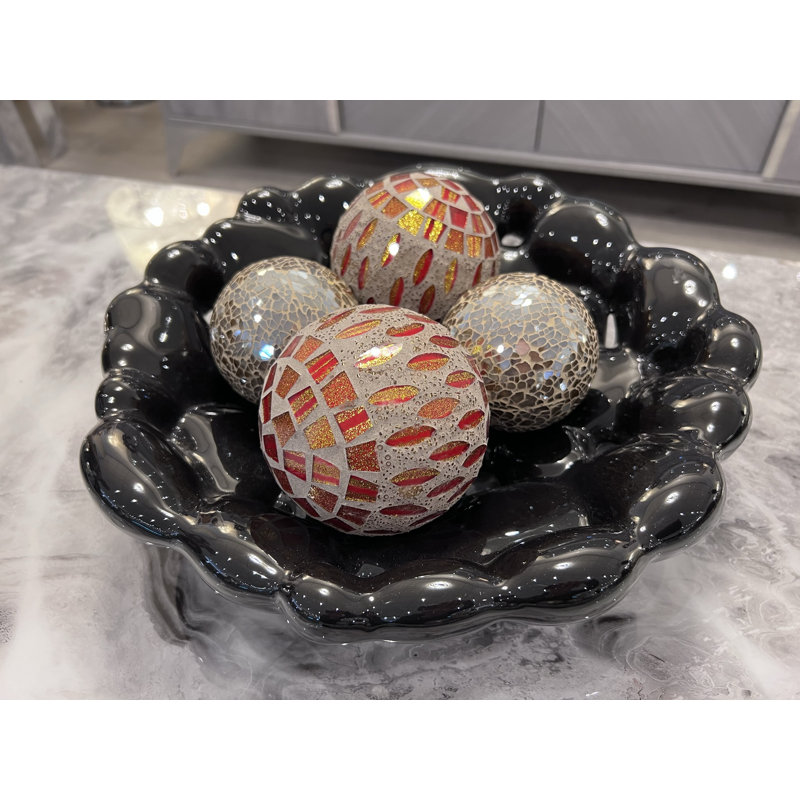 Quandro Ceramic Decorative Bowl 1, Black