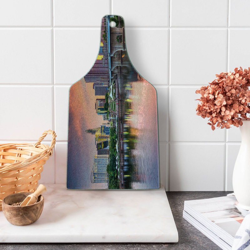 Multicolore planche à découper en verre trempé Ambesonne États-Unis Hartford