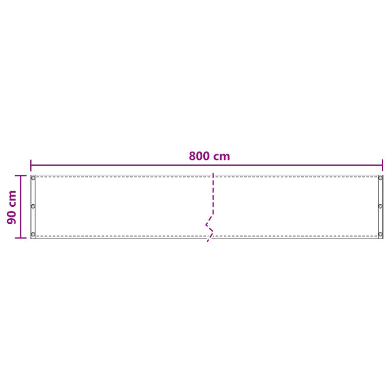 vidaXL Balcony Screen HDPE Outdoor Garden Protective Fence Privacy Sunshade, 700cm W x 75cm D, Black