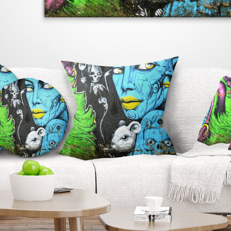 Coussin lombaire contemporain Glow of Technology, Carré, 16 po x 16 po
