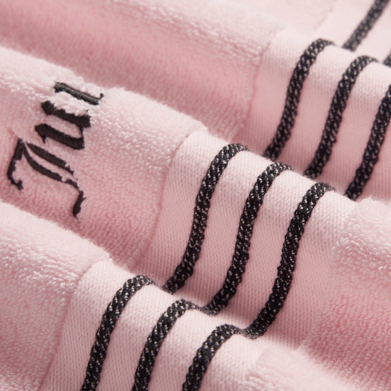 Juicy Couture Neon Border Bath Towels 6-Piece, Light Pink/Black