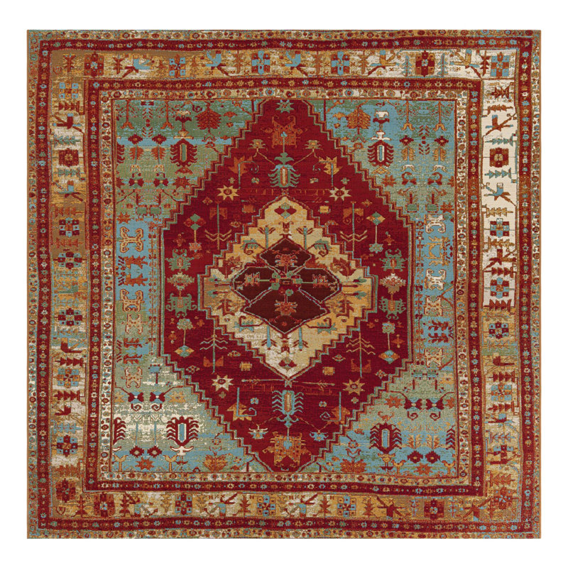 Tapis d'extérieur traditionnel, Carré 7 pi 10 po
