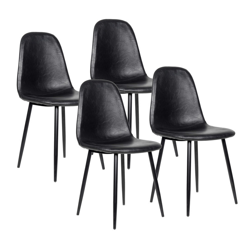48.26cm H Upholstered Side Chair, Black