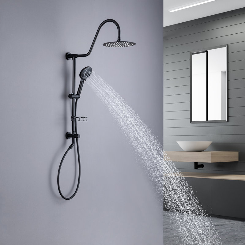 Complete Shower System, Matte Black