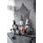 Fabric Sitting Gnome With White Hat Set of 2 10.2" x 5.5" x 23.5" Black/White/Grey
