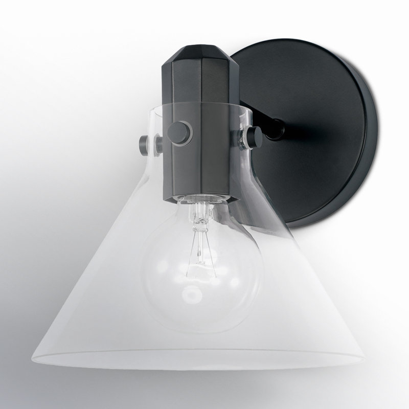 Steel Armed Sconce, Matte Black