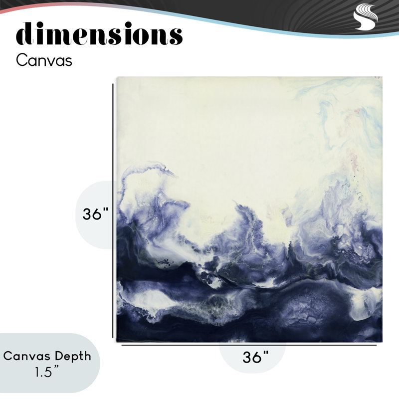 Toile à motif de vagues océaniques, design par Laura Van Horne, H 36 po x l 36 po