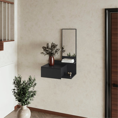 Wenge Floating Vanity With Included Mirror