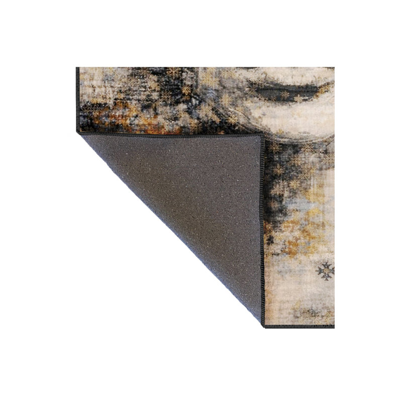 Tapis gris tissé à motif abstrait lavable Mosso, 3'11" x 5'11"
