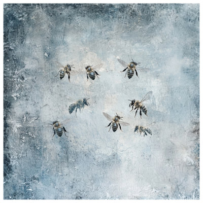 Flying Bees On Blue Comforter