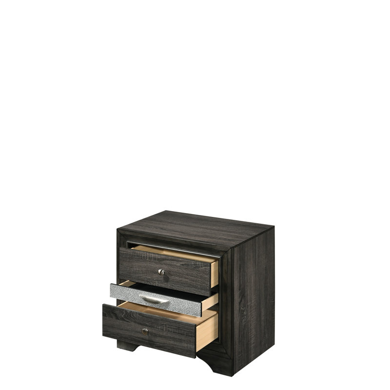 Table de chevet moderne et grise pour une finition de chambre à coucher élégante et pratique: attrayante, Gris