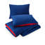 Ensemble de couette réversible en microfibre bleu et rouge uni Peyton pour enfants et adolescents-1037526768