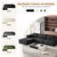 Modular Corduroy 303cm 3-seater Sofa With 1 Ottoman, No Assembly Required, With High Rebound Sponge-1275459483