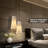 Belspring Adjustable Height Alabaster Pendant Lights, Marble Conical Shade(Bulb Included)-1698217168