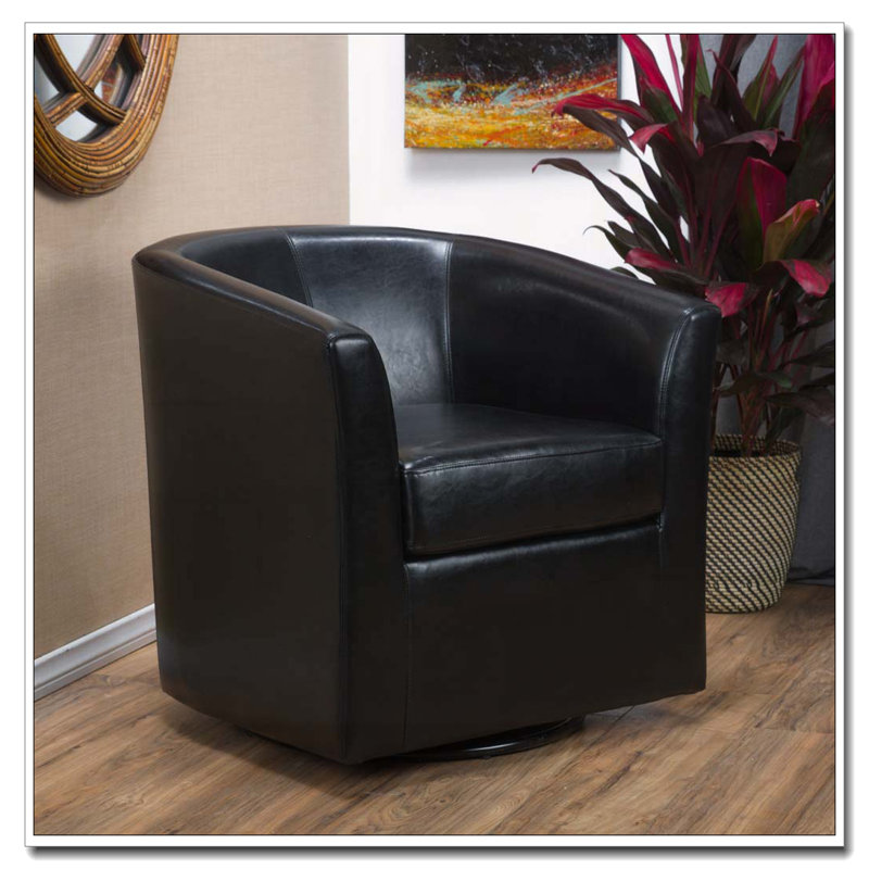 Fauteuil d'appoint pivotant en similicuir, Noir