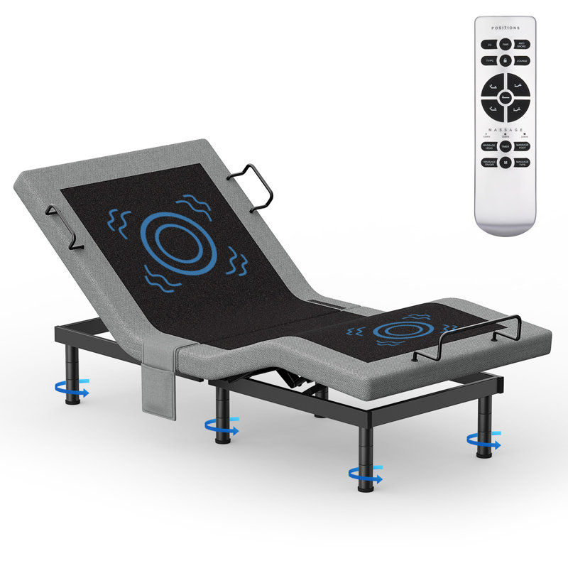 Massage Adjustable Bed Frame with Zero Gravity, Anti-snoring, Wireless Remote, Twin XL