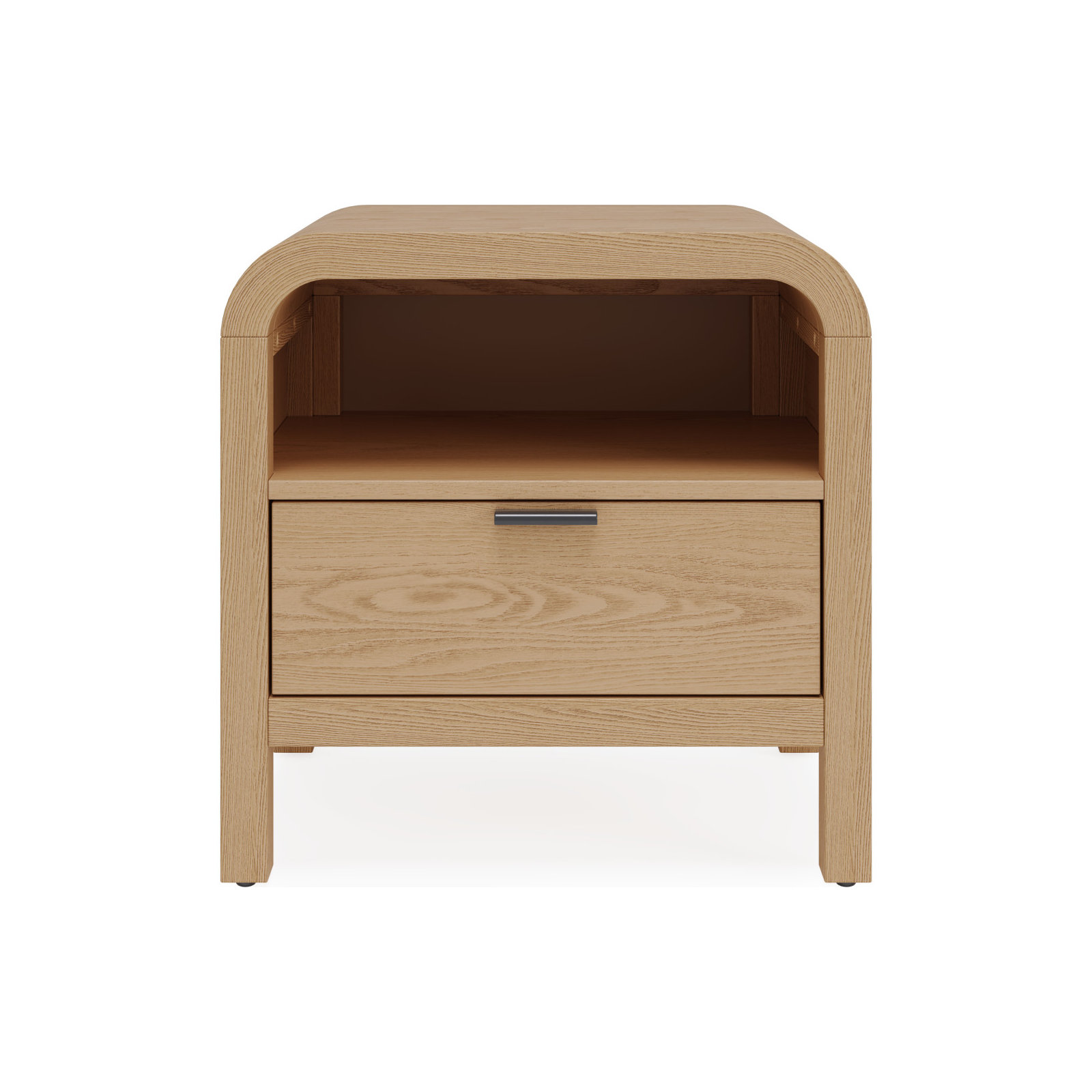 Essie 1 - Drawer Nightstand in White, Timber