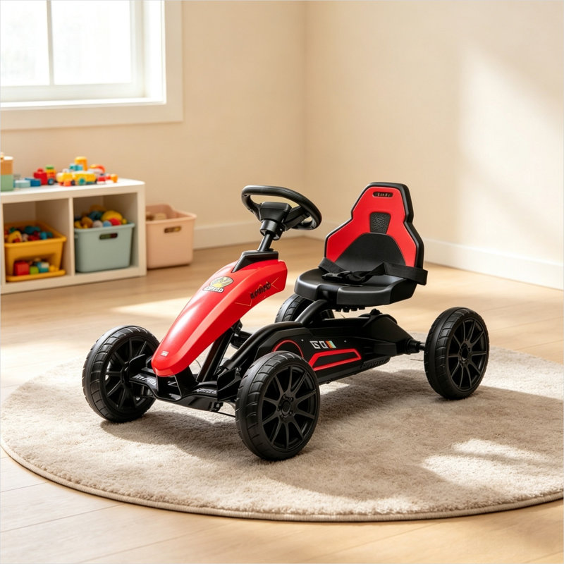 Kart à pédales en polypropylène bien conçu avec roues amortissantes pour l'aventure en plein air