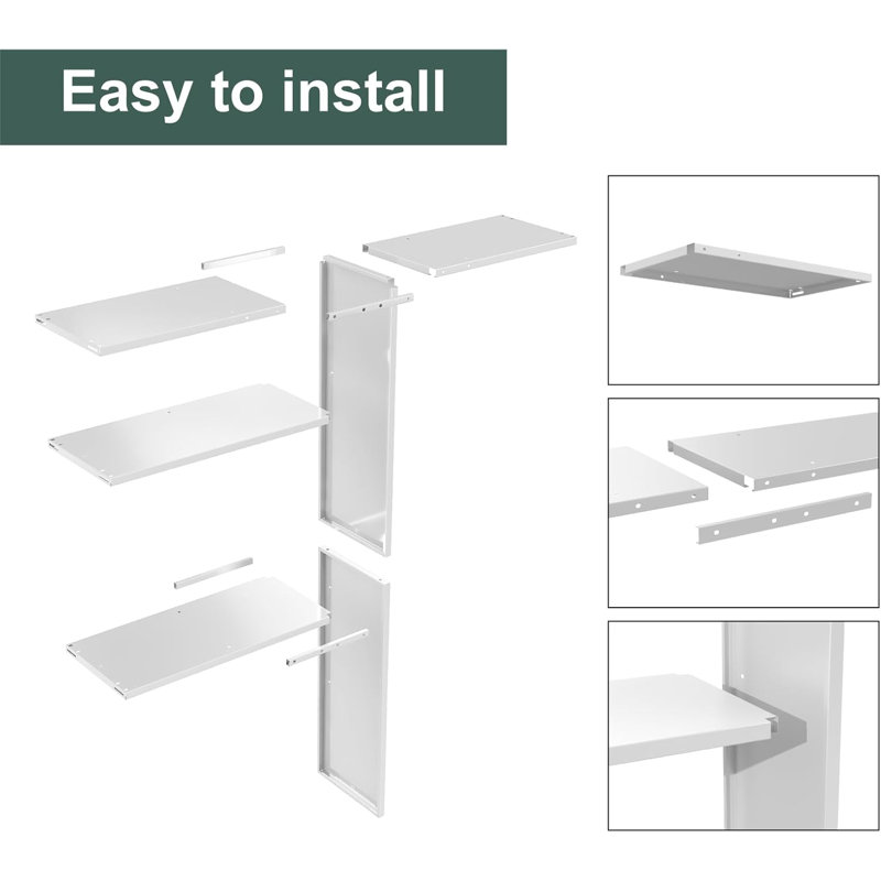 Tablette en métal résistant aux intempéries pour armoire à outils de 60 pieds