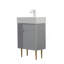 Base de meuble-lavabo 21,6 po seulement, tablette ouverte à gauche, gris mat-967274592
