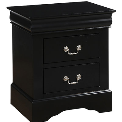 Chambre à coucher 2 Table de chevet, noir - Option pratique et élégante Table de chevet avec 2 tiroirs