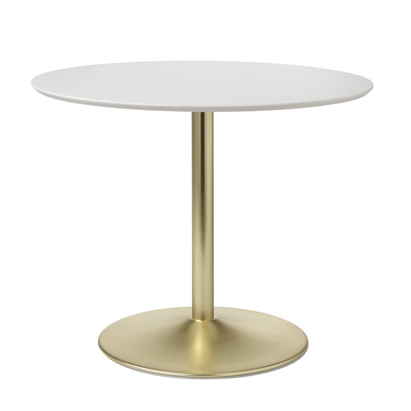 Table de salle à manger Walborn, Blanc, Doré