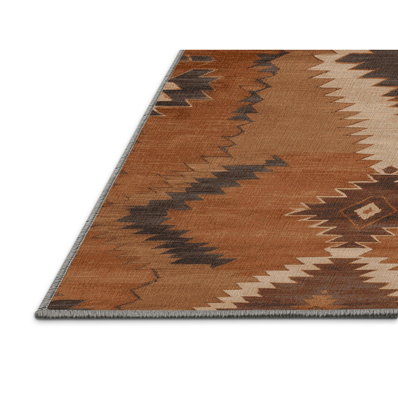 Tapis brun lavable à la machine, Rectangle 4pi x 6 pi