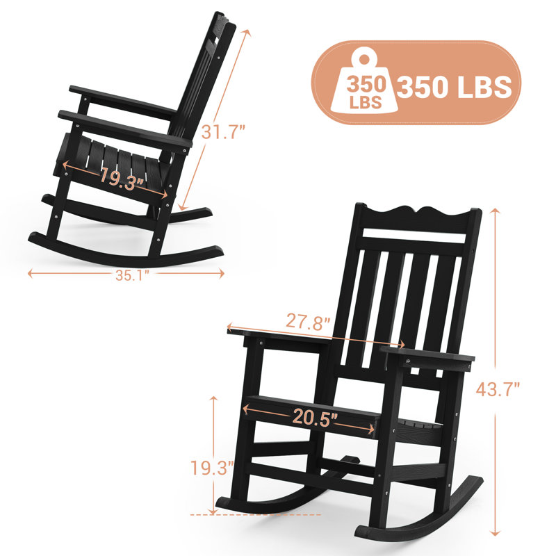 Joyceann All-Weather Plastic Lounge Chair, Noir