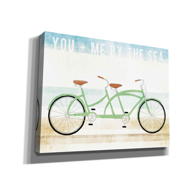 «Beach Cruiser Tandem v2» par Michael Mullan, art mural sur toile, H 18 po x l 26 po x P 0,75 po