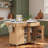 Fluted Kitchen Island With Drop Leaf, Power Outlet, Adjustable Shelves, 2 Doors And 2 Drawers-1297693737