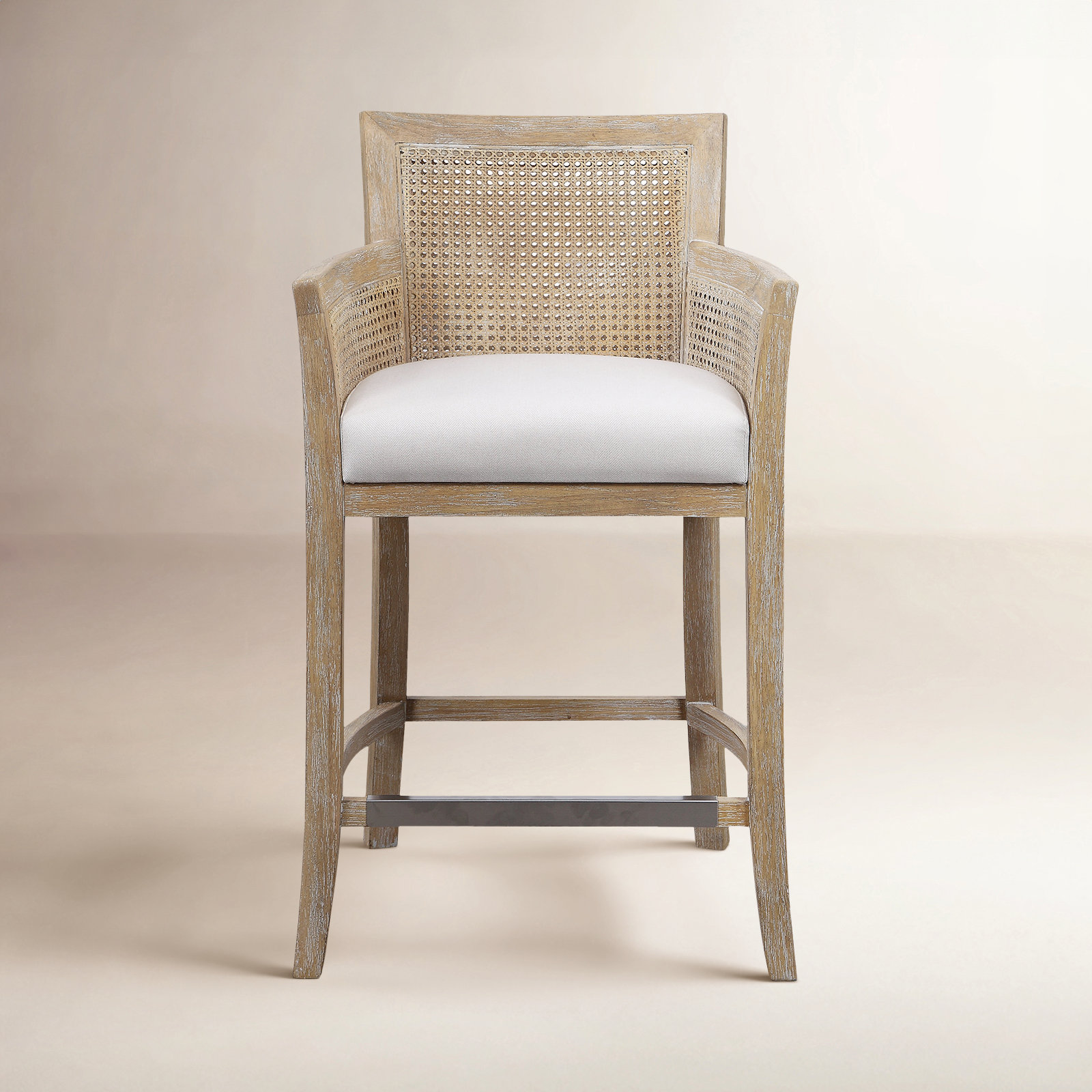 Farlane 26" Bar Stool, Off-White/Natural