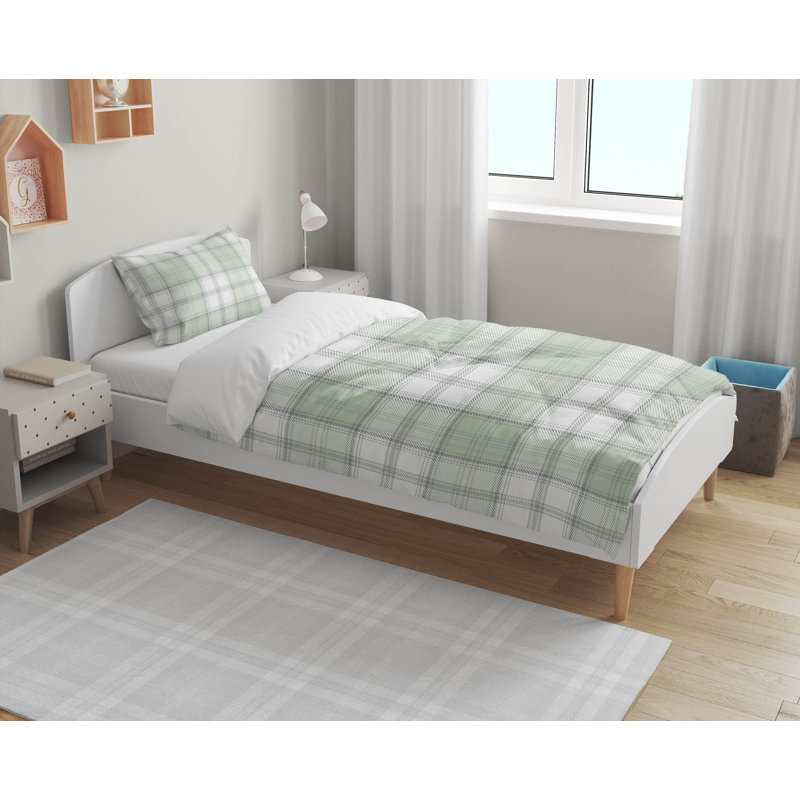 Bully Plaid Decorative Lightweight Comforter Set, Light Green