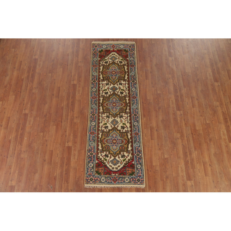 Geometric Traditional  Indo Runner Rug 3x8