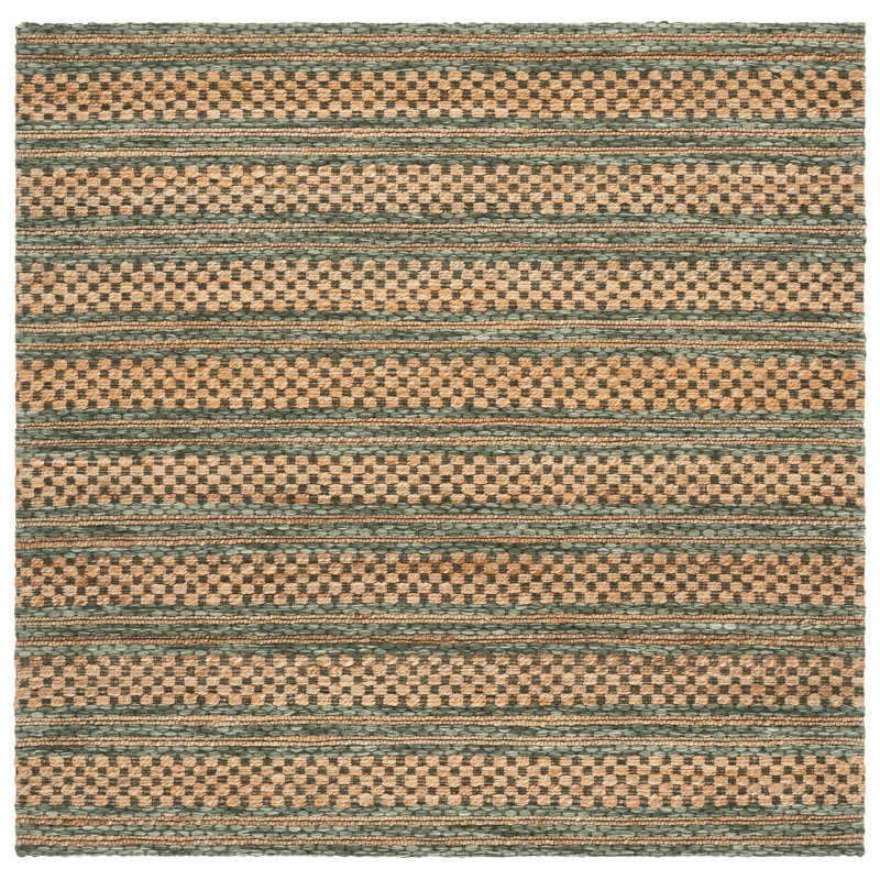 Martha Stewart 9528 Hand Tufted 40% Jute; 40% Wool; 20% Cotton Striped Rug, Round 6'