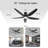 52 Inch Ceiling Fan With Light And Remote Control, 5 Fan Blades, Reversible Airflow, 6-speed Noiseless Direct Current Motor, White Ceiling Fan For Indoor Outdoor Bedroom/living Room/farmhouse-1931404100