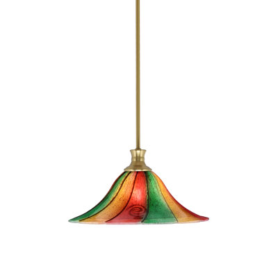 Stem Hung Pendant Shown With 16" Mardi Gras Glass