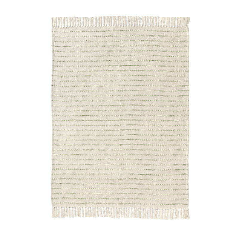 Sage/Ivory Transitional Striped Flatweave Throw Blanket