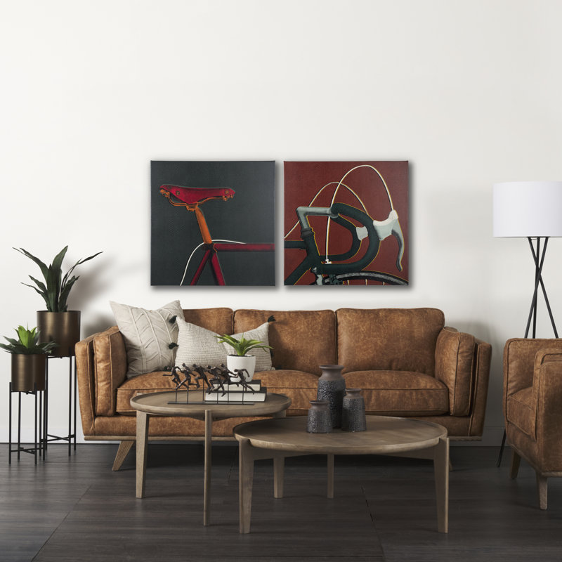 Bike Handle Orange by Alarm a Hand Embelished Textured Canvas, 30" H x 30" W x 1.5" D