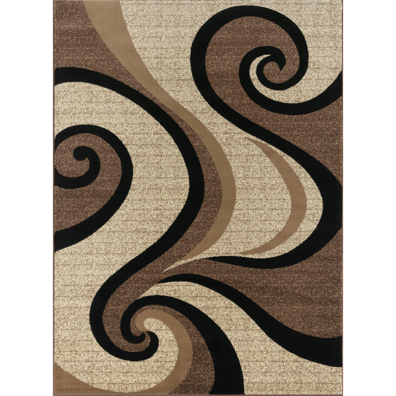 Leverette Abstract Beige Area Rug