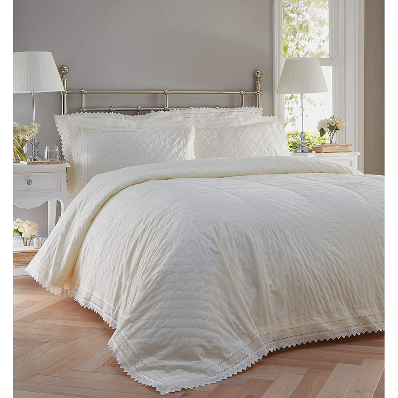 Blanche Timeless Contemporary Duvet Cover Set, Cream, Super King Duvet Cover + 2 Standard Pillowcases