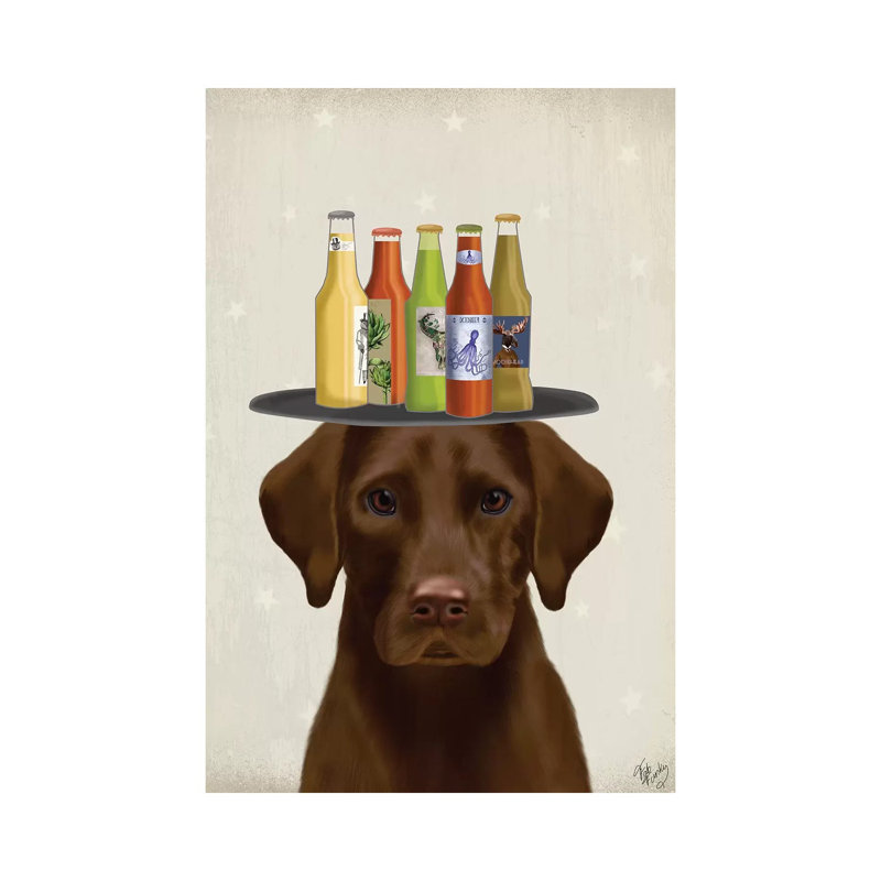 Labrador Labrador Beer Beer Lover par Fab Funky - impression sur toile tendue, H 40 po x l 26 po x P 1,5 po