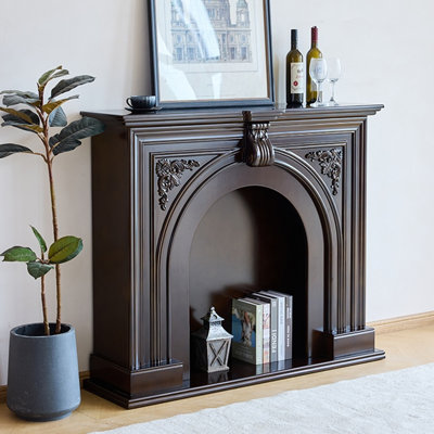 Foyer autoportant en bois massif Nut-Brown
