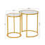 2 tables de bout Ryett avec base ronde en métal et plateau en verre trempé Ryett-2139202331