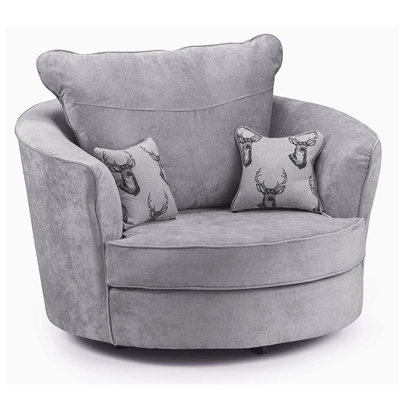 Desimone Upholstered Swivel Barrel Chair