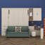 Grand lit escamotable pliable grand format avec canapé et bureau, armoire murale avec rangement hydraulique, tablettes et tiroirs, éclairage DEL / USB-1304870825