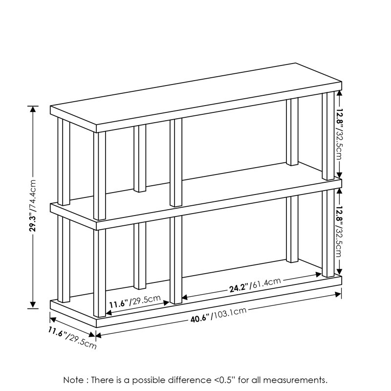 Priscille 74.42Cm H x 103.12Cm W Etagere Bookcase
